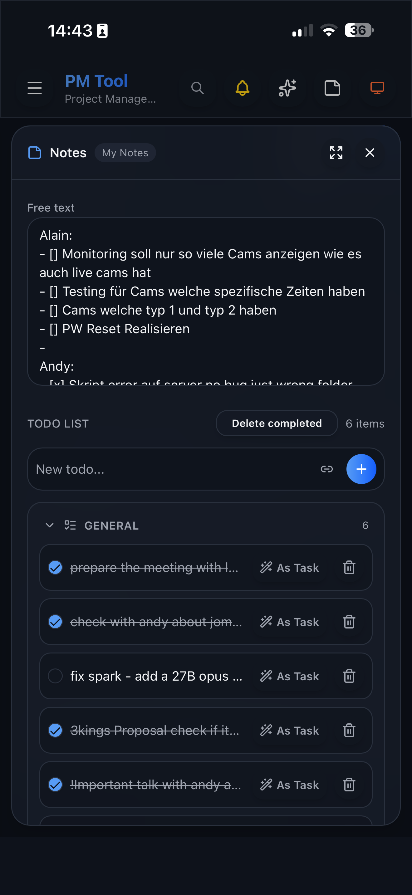 PMT Mobile Notes